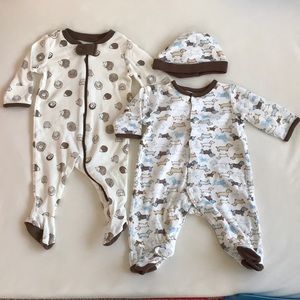 Gymboree/Little Me Bundle 2 Boys One Piece Footies